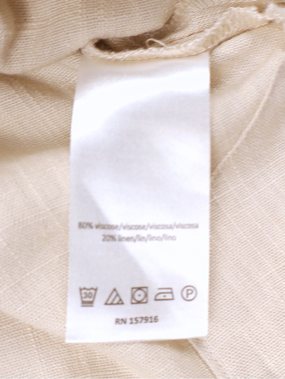 Halston Heritage Beige Utility Safari Top Small Linen Blend Gold Button Shirt - Picture 7 of 8